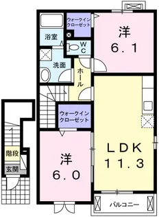 ナーシサス ガーデン【2階】の間取り