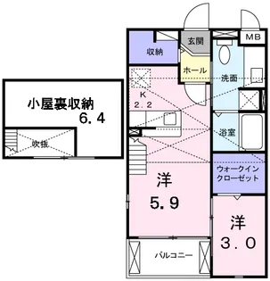 オンフォレストギオン【2階】の間取り