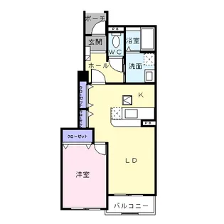 フォレストサイド7番館【1階】の間取り