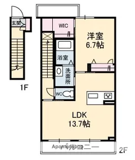 カーサ大町2【2階】の間取り