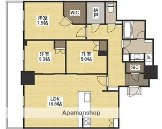 グランクロスタワー広島【33階】の間取り