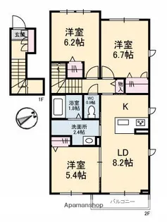 CENTRIEVA B棟【2階】の間取り