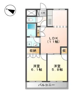 ラルジュミリュー【2階】の間取り