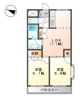 ラルジュミリュー【2階】の間取り