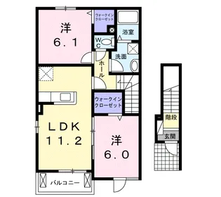 カルム トロワ K Ⅱ【2階】の間取り