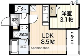 REGALEST宇品神田Ⅰ【3階】の間取り
