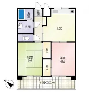 コーポ梶岡【401号室号室】の間取り