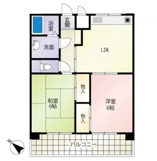 2DKの間取り画像