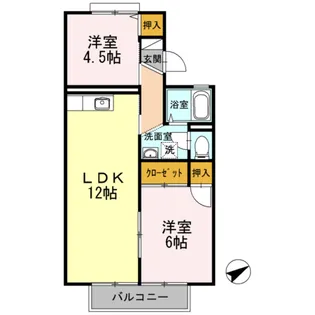 エコーハイツB棟【1階】の間取り