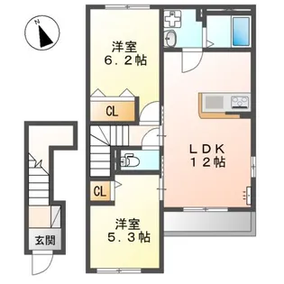 スターテラス物見【2階】の間取り