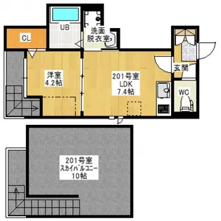 GRANDTIC 広島駅北【201号室号室】の間取り