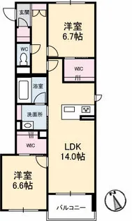 シャーメゾンサンフォレストA棟【1階】の間取り