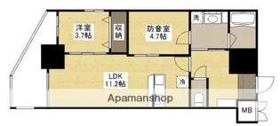 MerryGate東白島【9階】の間取り