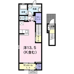 タウニーヒルズⅢ【2階】の間取り