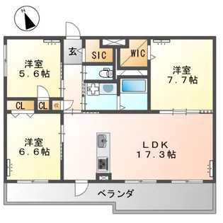 クレール矢賀駅前【1階】の間取り