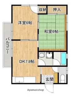 三宅第六アパート【1階】の間取り