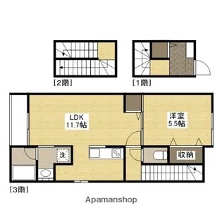 トラストコートⅡ番館【3階】の間取り