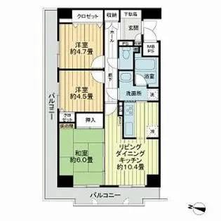 グランデュオ五日市駅前ウエスト【10階】の間取り