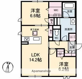 エコルフロント【1階】の間取り
