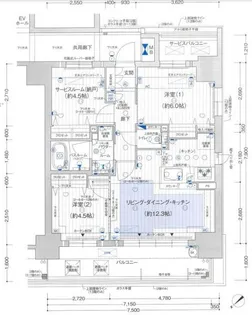 プレサンス ロジェ 昭和町ザ・レジデンス【0407号室】の間取り