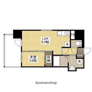 LASANTE舟入本町(旧S−RESIDENCE舟入本町)【3階】の間取り