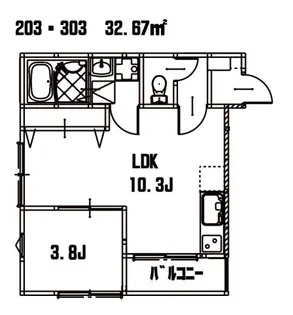 広島県広島市西区竜王町【アパート】の間取り