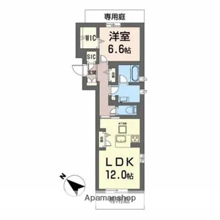 グランエス長束【1階】の間取り