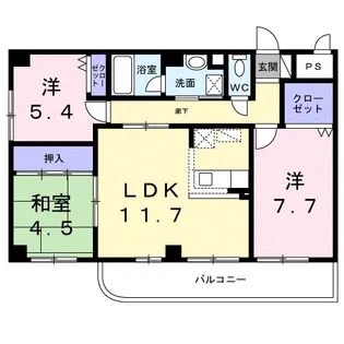 プラザ初雪Aー1【2階】の間取り