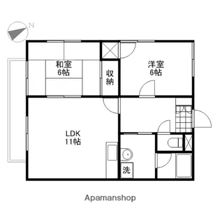 西山本ハイツ【2階】の間取り