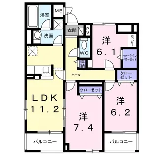 アーブルブリエ【3階】の間取り