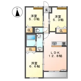 アデランテみくまり(省エネ物件)【2階】の間取り
