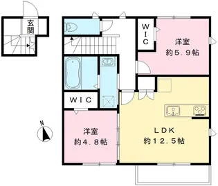 ユアメゾン美鈴園(ペット)【201号室号室】の間取り