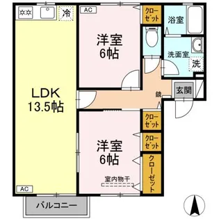 プリエール B【2階】の間取り