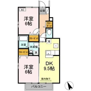 ビューテラス山本【1階】の間取り