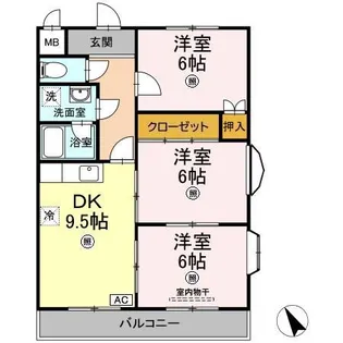 アゼリア祇園【301号室】の間取り