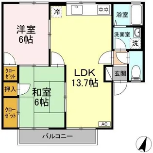 ファミール土井 A棟【1階】の間取り