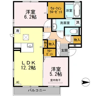 プルーニャB棟【1階】の間取り