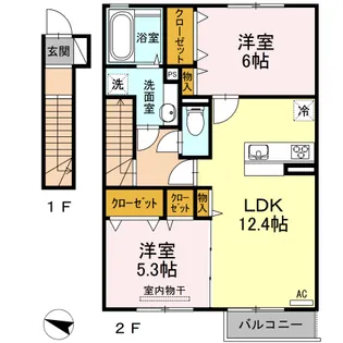パイン コート【2階】の間取り