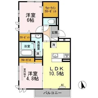 ボヌールK【2階】の間取り