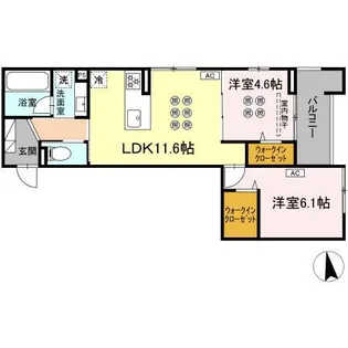 DーROOM VILLA【2階】の間取り