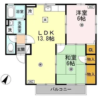 グリーンタウン上安 壱番館【1階】の間取り