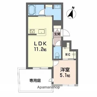 エクラージュ牛田旭【1階】の間取り