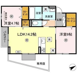 ボヌール祇園【1階】の間取り