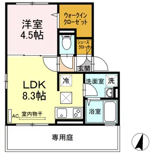 ウィルモアS【1階】の間取り
