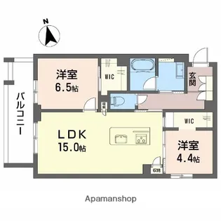 リバーサイドクレド【2階】の間取り