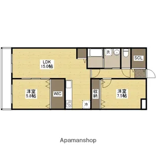クレスト山本9丁目Ⅰ【1階】の間取り