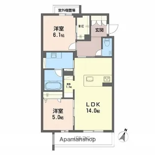 BALLOONFLOWER NORTH【3階】の間取り