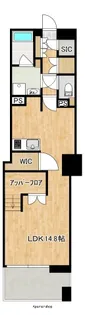 ソシオタワー十日市【6階】の間取り