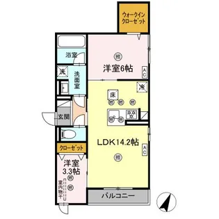 DーAXIS旭 B棟【2階】の間取り