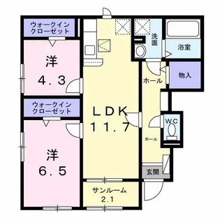 ブロッサムプラム館【1階】の間取り